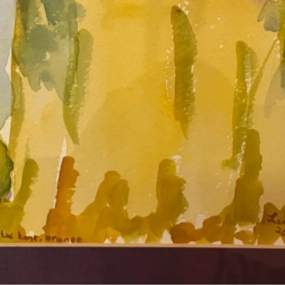 Signed Original Impressionist Style Floral Fruit Still Life Watercolor Painting - Picture 6 of 10